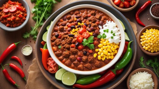 Nyttig chili con carne som gör dig glad! illustration